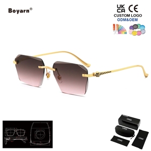 <span class=keywords><strong>Gafas</strong></span> de Sol Boyarn March con Grabado de Logotipo Personalizado Disponible, Nuevo Modelo sin Montura, Protección UV400, <span class=keywords><strong>Gafas</strong></span> de Sol Metálicas con Corte de Diamante - Product Image 5