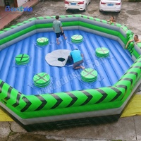 Jeu gonflable commercial Wipeout Sweeper avec obstacle rotatif mécanique, jeu Meltdown, pour location événementielle en parc d'attractions