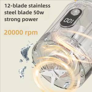 Licuadora Portátil Recargable USB de 600 ml para Smoothies de Frutas Frescas, Vaso Mezclador Personal, Mini Licuadora - Product Image 5