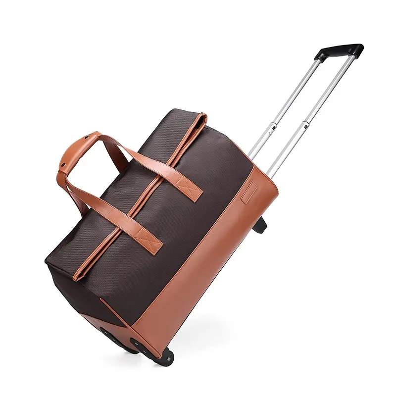 Arabası seyahat bagUltra büyük kapasiteli tuval spor çantaları hareket açık bavul seyahat çantası gecelik silindir çanta