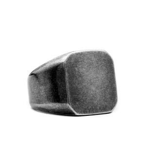 Anillo de Sello Cuadrado Punk de Acero Inoxidable 316 para Hombre, Plateado/Negro Cepillado, Estilo Audaz y Elegante, Estética Masculina, Uso Diario, Fiesta/Regalo - Product Image 5