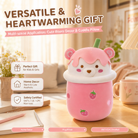 Peluche personnalisée en forme de tasse de thé au lait, cadeau créatif pour filles, oreiller apaisant, ours en peluche