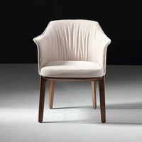 Chaise de salle à manger mobile en bois massif italien avec revêtement en tissu pour hôtel, restaurant, intérieur de maison, salon, café, fauteuil, siège de dîner
