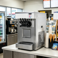 Machine à glaces à trois saveurs de haute qualité, corps en acier inoxydable, pour la vente en gros en usine, facile à nettoyer