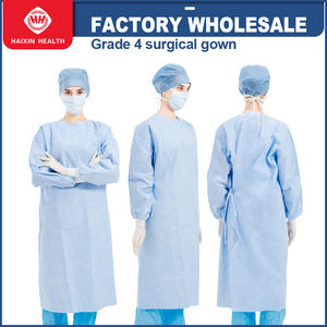 Alta qualità BVB livello 4 camice chirurgico all'ingrosso ospedale asettico abbigliamento chirurgico Hubei Haixin usa e getta <span class=keywords><strong>SMS</strong></span> cappotti da laboratorio alla rinfusa - Product Image 2