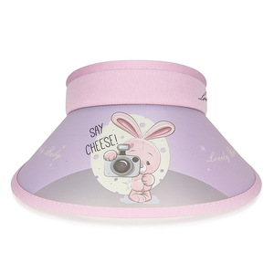 Childrens UV Visor Hat Wide Brim Sun Protection Adjustable For Summer Outings Light Pink Blue Green Purple - Product Image 2