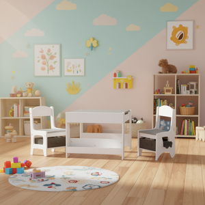 Ensemble table et chaises pour enfants Swiship-Ship, en bois, avec rangement, mobilier enfant, design minimaliste - Product Image 2