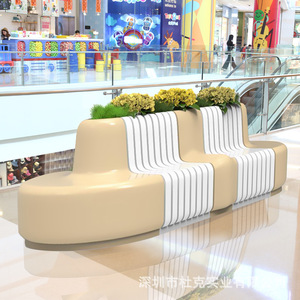 Silla de fibra de vidrio con forma de maceta, ovalada, duradera, comercial, para sala de espera DK-698 - Product Image 3