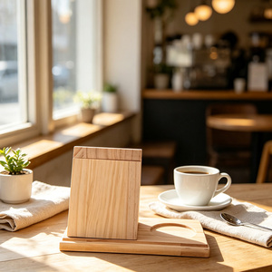 Support de téléphone pliable en bois de pin massif, poncé à la main, <span class=keywords><strong>avec</strong></span> rainure intégrée pour support de tasse et base de dessous de verre, pour usage quotidien sur bureau - Product Image 6