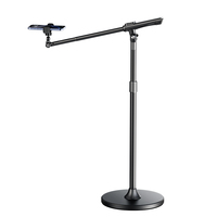 Trépied robuste Feixiang B21 avec poignée réglable en hauteur, bras télescopique, base de 26 cm et griffe porte-accessoire pour micros et éclairages