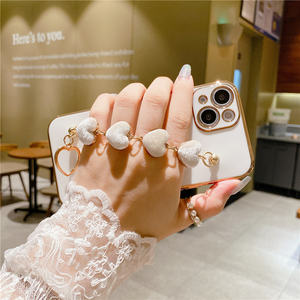 Custodia per <span class=keywords><strong>iPhone</strong></span> 12 <span class=keywords><strong>Pro</strong></span> Max 13 <span class=keywords><strong>11</strong></span> Cover per telefono custodia di lusso placcata in oro con cinturino a forma di cuore per <span class=keywords><strong>iPhone</strong></span> 8 Plus 7 XR XS X SE 2020 - Product Image 4