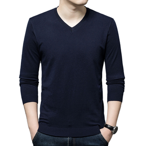 Pull en laine pour homme, col en V, pour l'hiver, en polaire, lavable en machine, teint en fil, tie-dye - Product Image 1