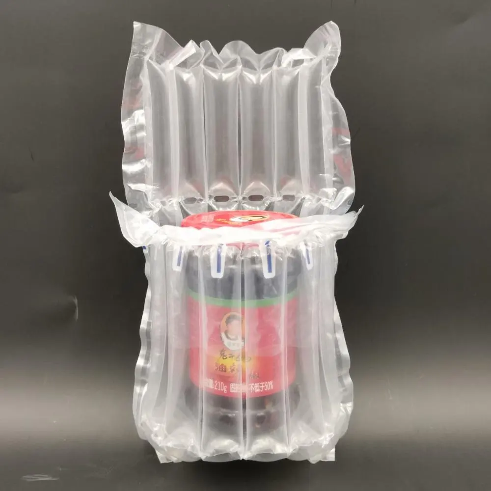 free samples glass bottle plastic packing materials air column cushioning bag for chili sauce/can/jar/bottle/ragile articles