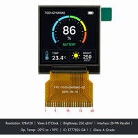 وحدة شاشة TFT LCD مربعة 1.4 بوصة 128×128 بكسل مع شريحة ST7735S وواجهة متوازية 20 دبوس، لوحة عرض صناعية من الدرجة A بديلة لـ TMK LED