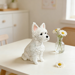 Moule en silicone 3D en forme de chiot West Highland Terrier <span class=keywords><strong>pour</strong></span> bougies, savons, plâtre, résine époxy et créations artistiques DIY - Product Image 2