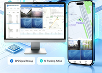 Dashcam 4G GPS ADAS DMS BSD Système d'alerte de fatigue du conducteur Enregistreur facial pour camion, bus, flotte de véhicules, double objectif 1080p avec 4 canaux