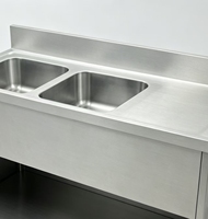 Évier de cuisine en acier inoxydable de 1,8 mètre / Table de travail en acier inoxydable avec étagère inférieure / Évier de cuisine en acier inoxydable pour restaurant