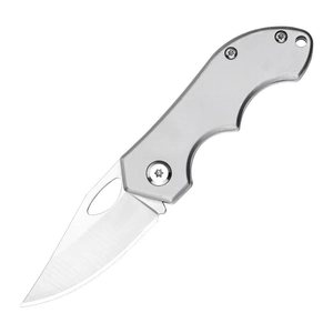 Cuchillo pequeño de acero D2, cuchillo plegable de acero inoxidable, clip de transporte portátil, mango totalmente de acero, hoja plegable, portátil - Product Image 4
