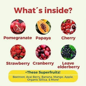 Vitamines gommeuses aux fruits naturels et superaliments avec silicium organique - Plus de 12 fruits pour soutenir l'immunité quotidienne, 60 gommes - Product Image 3