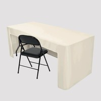 Nappes ajustées à dos ouvert de 6 pieds, noires, pour tables rectangulaires de 6 pieds