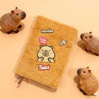 Carnet A5 créatif personnalisé en peluche avec motif Capybara de dessin animé, cadeau décoratif DIY pour étudiant
