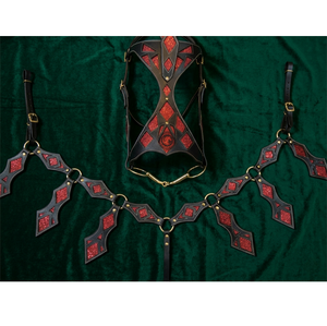Ensemble de bride et de collier de poitrail western en cuir véritable, fait main, durable, perlé, pour cheval, tailles personnalisées, pour l'équitation de trail et de spectacle - Product Image 6