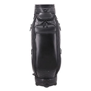 Sac de golf haut de gamme personnalisé avec logo, en cuir PU noir imperméable, fermeture éclair résistante aux rayures, léger, pour clubs de golf et bagages de voyage - Product Image 2
