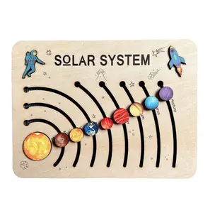 Prix d'usine vente en gros système solaire planètes multicouche puzzle planche jeu éducatif pour les tout-petits