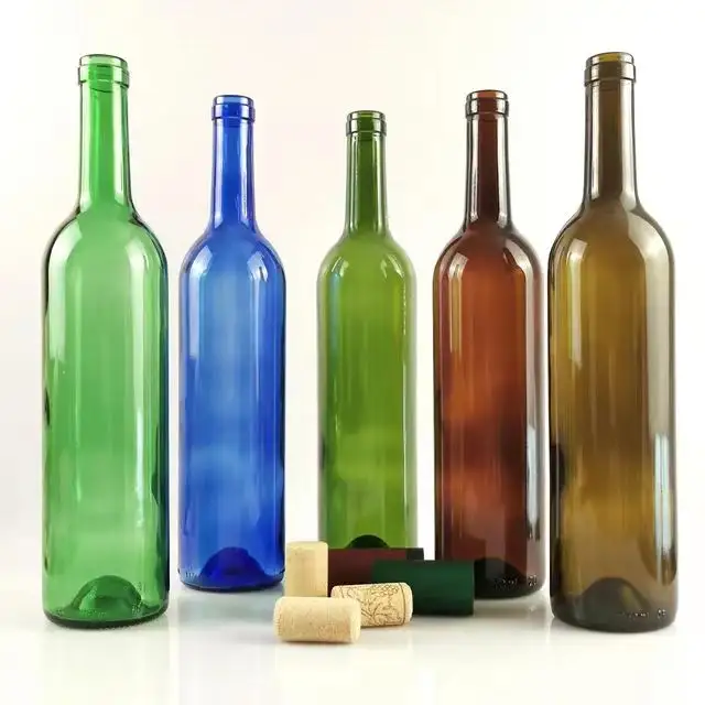 Bordeaux Burgundy shaped glass wine bottles Wholesale of red wine glass bottles
