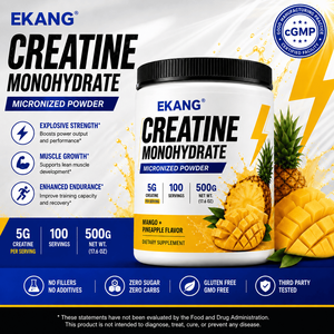 Creatina Monohidrato Micronizada en Polvo, 5G por Porción, 100 Porciones, Sabor Mango Piña, Sin Gluten, para Nutrición Deportiva - Product Image 1
