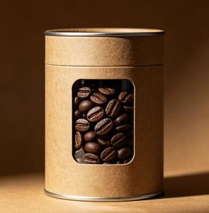 Tubo de Papel Kraft Ecológico para Envasado de Café con Tapa Reciclable y Ventana Transparente - Product Image 2