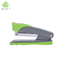 Agrafeuse manuelle multifonctionnelle verte pour reliure, 20 feuilles, facile à utiliser, compatible agrafes 24/6 et 26/6, design mignon pour le bureau