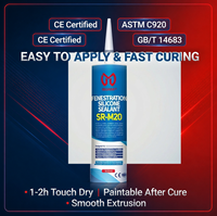 Sellador de Silicona de Curado Neutro INGADA SR-M20 para Ventanas y Puertas, Movimiento Moderado, Resistente a los Rayos UV, CE ASTM C920, Cartucho de 300 ml