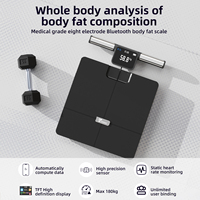 Único 8 electrodos inteligente Digital portátil ITO baño IMC masa muscular análisis de bioimpedancia pantalla TFT Bluetooth peso cuerpo