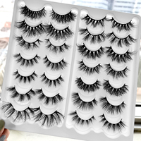 Cils faux en gros, bande complète, cils de vison, 100% faits à la main, paquets bouclés, cils 3D