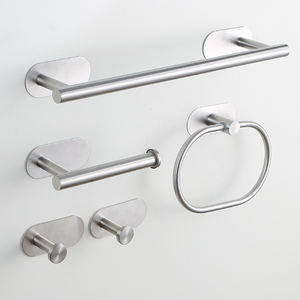 Porte-serviettes mural en acier inoxydable, finition brossée, design minimaliste, barre simple, porte-serviettes fixe pour salle de bain - Product Image 1