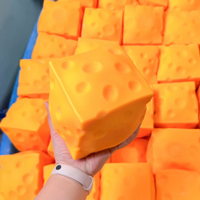 Fournisseur en gros Zoey Squishy Cheese Block, jouet sensoriel anti-stress en caoutchouc, non comestible, durable, pour enfants et adultes