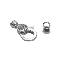 Prix de gros bracelet en cuir perle serrure accessoires charme bricolage or 18k petit collier en argent sterling bijoux fermoirs mousqueton