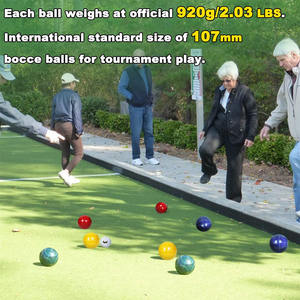 Jeu de boules de bocce Taille et poids réglementaires pour le jeu de pelouse de tournoi professionnel avec 8 boules de <span class=keywords><strong>bocci</strong></span> en résine - Product Image 3