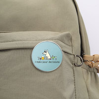 Spedizione Diretta di Badge Rotondi Personalizzati Stampati, Spille Personalizzate con Cartoni Animati, Citazioni Ispiratrici, Figure di Animali e Piante