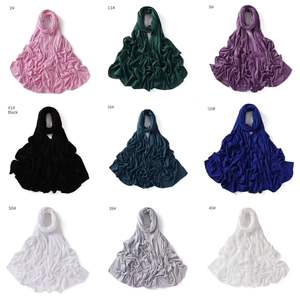 Bán Hot của phụ nữ hồi giáo Arab thiết kế bông và phương thức Mạng Che Mặt thoáng khí Jersey hijab 170*70cm Made in Malaysia Khăn lụa - Product Image 6