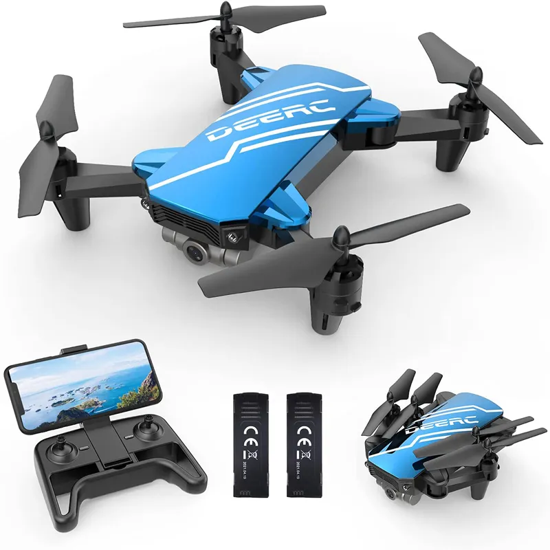 Latest Update DEERC D20 Cheap Blue Mini Drones with 720P FPV Wifi Camera Gravity Control Intelligent Easy Operate Folding Drone