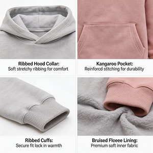 Felpa con Cappuccio per Bambini con Logo Personalizzato, <span class=keywords><strong>Pile</strong></span> Pesante 400gsm, Abbigliamento Casual, Produttore OEM, Fornitore all'Ingrosso - Product Image 3