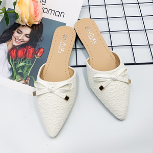 <span class=keywords><strong>Mules</strong></span> à talons pour femmes, <span class=keywords><strong>sandales</strong></span> à nœud papillon, élégantes et tendance, style banquet, à bout pointu, talons bas - Product Image 3