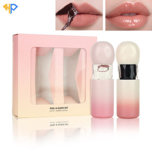 Lot <span class=keywords><strong>de</strong></span> 2 teintures à lèvres mates peel-off OEM à faible MOQ, huile à lèvres hydratante et brillante, teinture à lèvres waterproof, logo personnalisé avec huile à lèvres transparente - Product Image 1