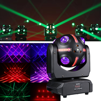 Projecteur LED RGBW 120W à tête mobile, faisceau laser, DMX, boule rotative pour discothèque, karaoké, mariage, éclairage de scène