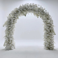Arche de mariage rose gypsophile blanche Arche de fleurs artificielles Décoration de fond de cérémonie Arrangement floral