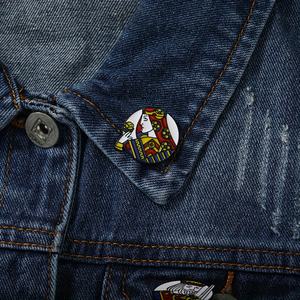 Personalisierbare Poker-Karten-Kollektion JQK Emaille-Pins König Dame Bube Broschen für Damen Mode-Accessoires - Product Image 4