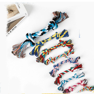 Jouets pour chiens en corde de coton à double nœuds anti-morsure, jouets pour chiots, entraînement, nettoyage des dents, cordes pour chiens - Product Image 1