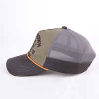 Casquette de baseball sportive à 5 panneaux avec logo personnalisé, broderie, dos en maille, cordon élastique réglable, style rétro, pour activités de plein air, type trucker